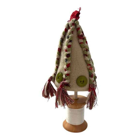 Lori Siebert for Silvestri Holiday Tree – Fabric Cone on Spool w Buttons & Tasse - Picture 3 of 4